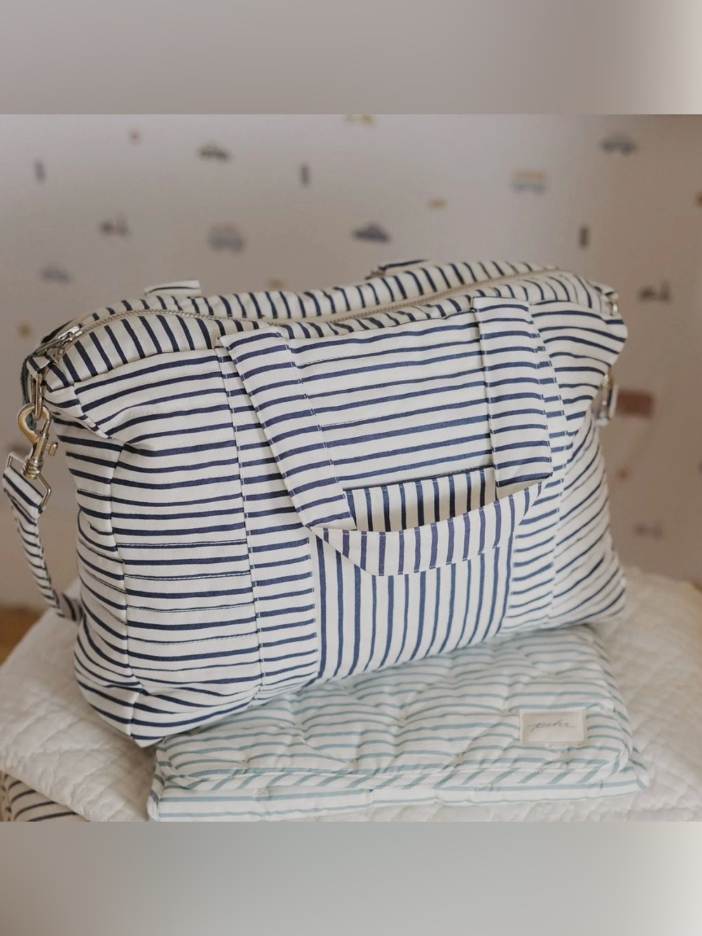Pehr Weekender Bag - Stripes Away Ink Blue